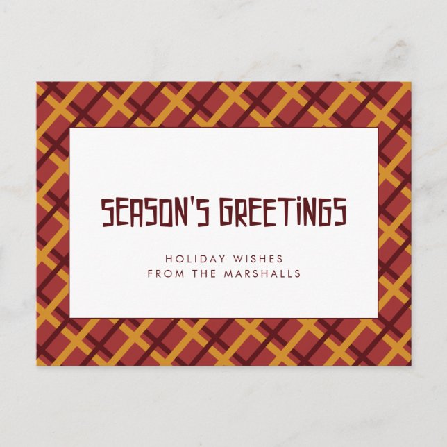 Retro mid century pattern Season's Greetings Postcard (Front)