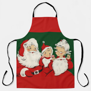 Retro Mid-Century Santa Family – Kitsch Claus Apron