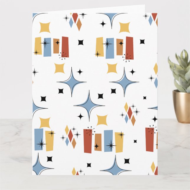 Retro Mid-Century Starburst  Card (Small Plant)