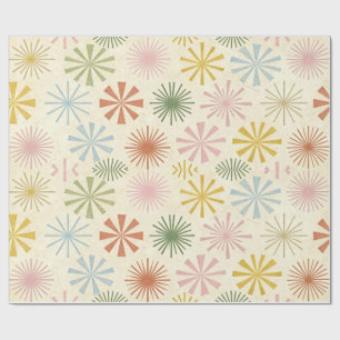 Retro Mid-Century Starburst Pattern Wrapping Paper