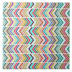 Retro Mid-Century Style Chevron Ceramic Tile