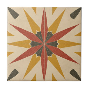 Retro Mid Century vintage Atomic Geometric Pattern Ceramic Tile