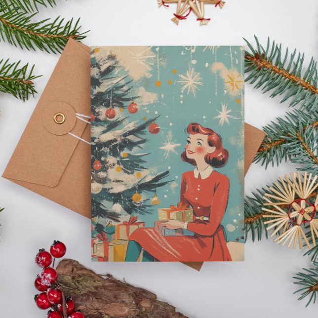 Retro Mid-Century  Vintage Illustration Xmas Holiday Card (Creator Uploaded)
