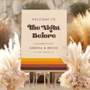 Retro Mid Century Wedding Rehearsal Dinner Sign