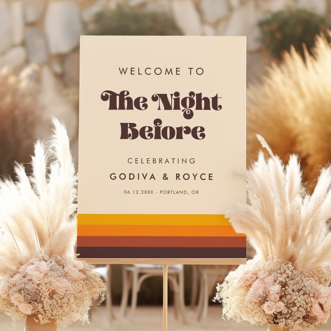 Retro Mid Century Wedding Rehearsal Dinner Sign (Creator Uploaded)