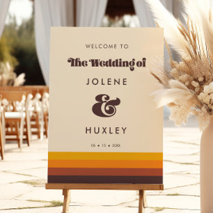Retro Mid Century Wedding Welcome Sign