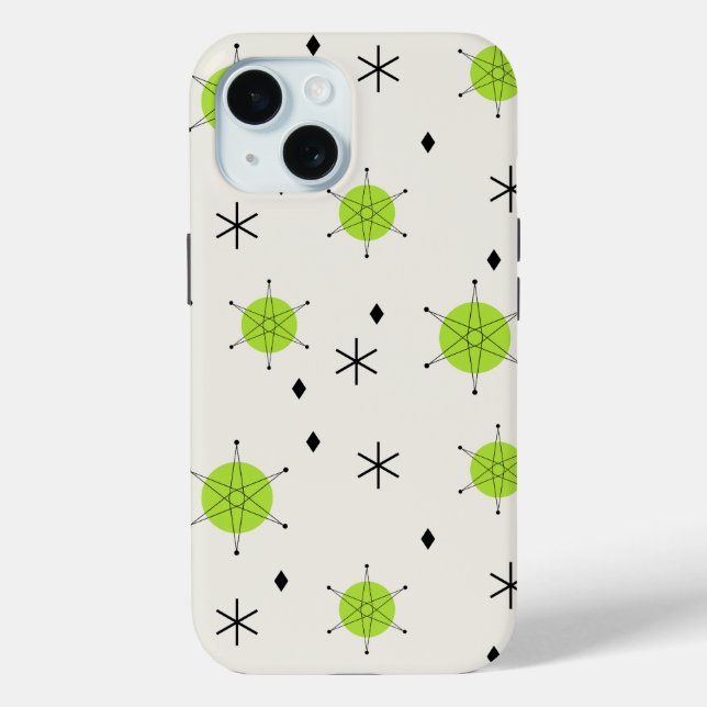 Retro Mid Mod Starburst Sky Chartreuse Case-Mate iPhone Case (Back)
