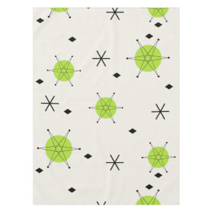 Retro Mid Mod Starburst Sky Chartreuse Tablecloth