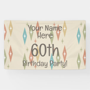 Retro Midcentury 60th Birthday Banner