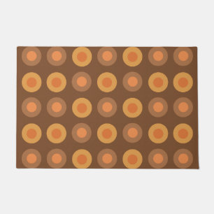 Retro MidCentury Dots Burnt Orange Doormat