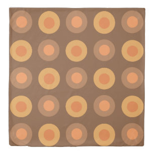 Retro MidCentury Dots Burnt Orange Duvet Cover