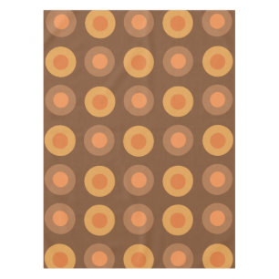 Retro MidCentury Dots Burnt Orange Tablecloth