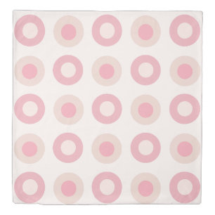 Retro MidCentury Dots Pink Vanilla Duvet Cover