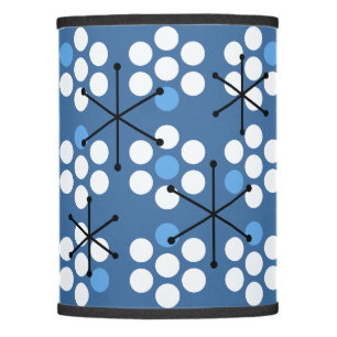 Retro Midcentury MCM Dots Blue Lamp Shade