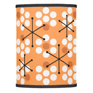 Retro Midcentury MCM Dots Orange Lamp Shade