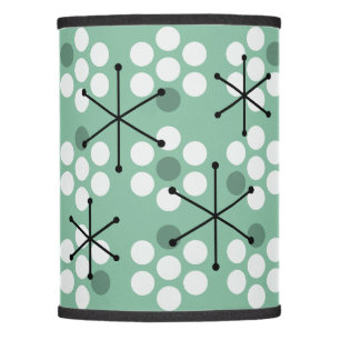 Retro Midcentury MCM Dots Sage Green Lamp Shade