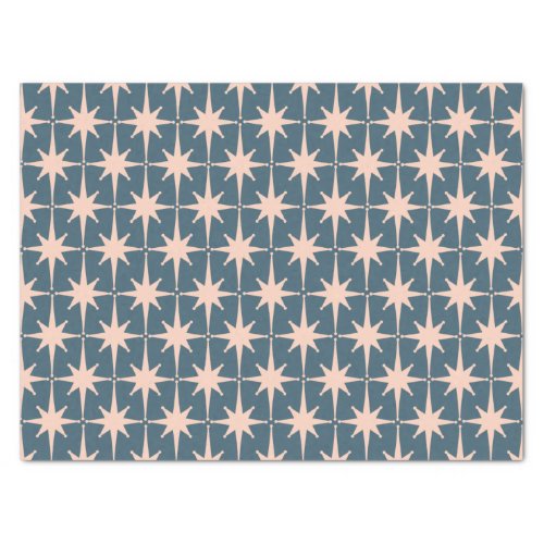 Retro Midcentury Modern 50s Starburst Pattern Teal Tissue Paper