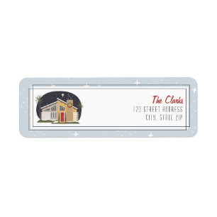 Retro Midcentury Modern Christmas House Label