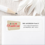 Retro Midcentury Modern Christmas Return Address Label<br><div class="desc">Send festive cheer with a touch of retro charm! This mid century modern Christmas return address label features vintage-inspired typography in red and tan.</div>