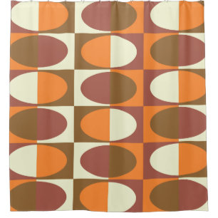 Retro MidCentury Oval pattern 1 Shower Curtain