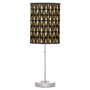 Retro Midcentury Teardrops Black Brown Table Lamp