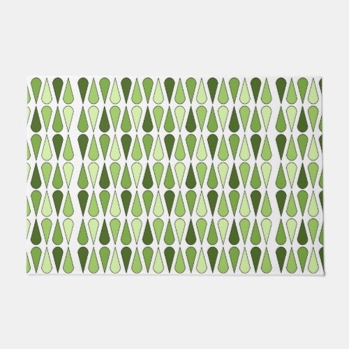 Retro Midcentury Teardrops Chartreuse Doormat