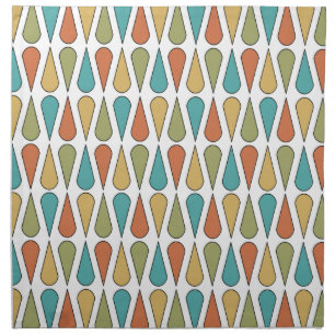 Retro Midcentury Teardrops Colorful Cloth Napkin