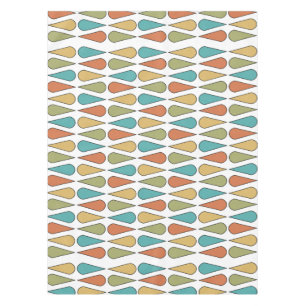 Retro Midcentury Teardrops Colorful Tablecloth