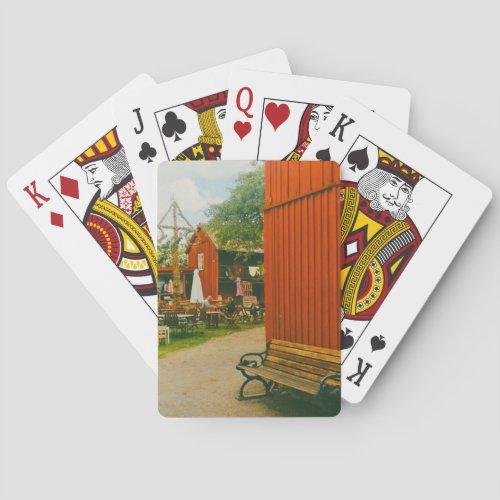 Retro Midsummer celebration in Trosa, Sweden Poker Cards