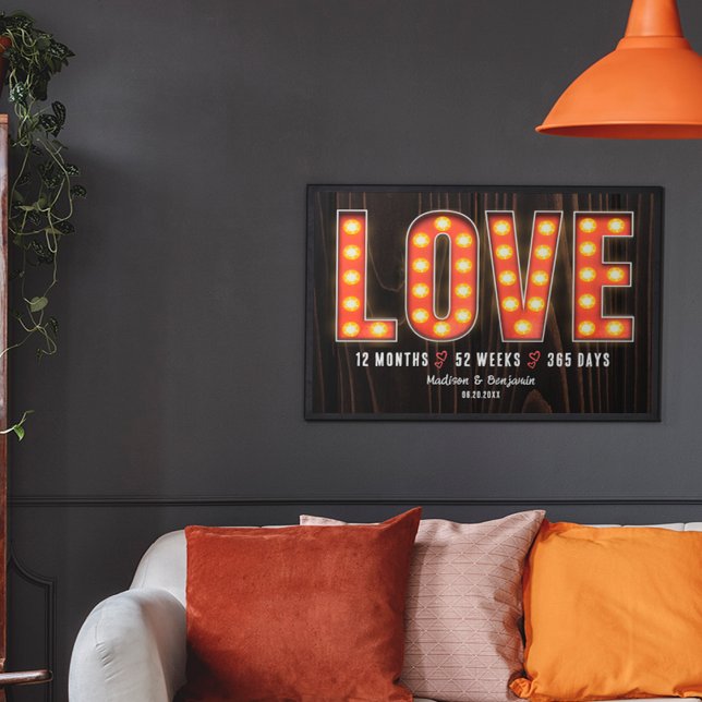 Retro Milestone 1st Anniversary Personalized Love Poster (Creator Uploaded)