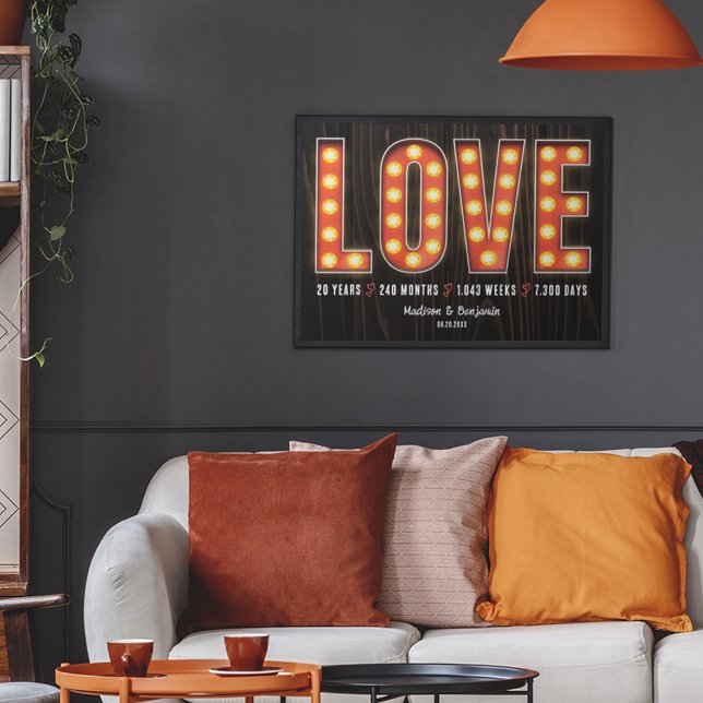 Retro Milestone 20th Anniversary Personalized Love Poster (Creator Uploaded)