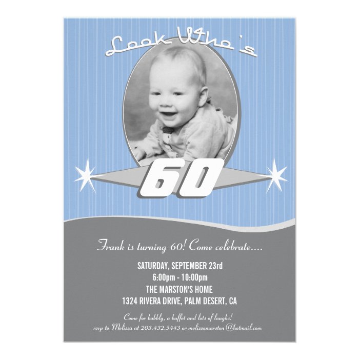 Retro Milestone Birthday Party Photo Invitation