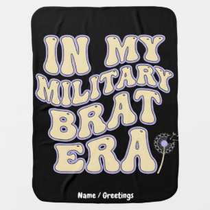 Retro Military Brat Era Groovy Dandelion Purple Up Baby Blanket