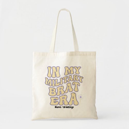 Retro Military Brat Era Groovy Dandelion Purple Up Tote Bag