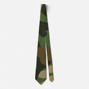 Retro Military Camo Pattern Neck Tie