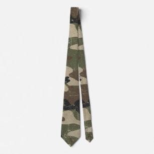 Retro Military Camouflage Pattern Neck Tie