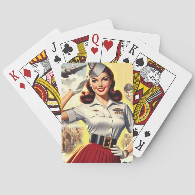 Retro Military Pin-up Poker Cards (Back)