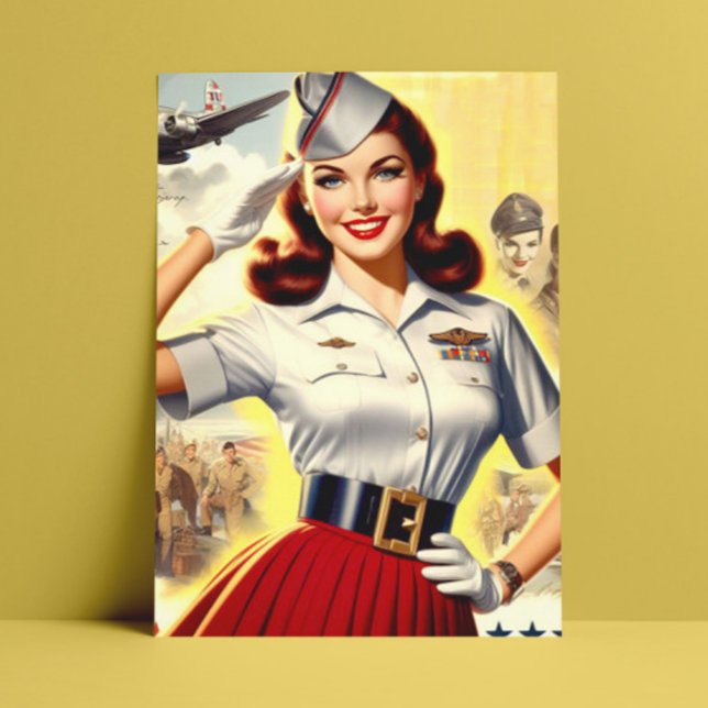 Retro Military Pin-up Postcard (Creator Uploaded)