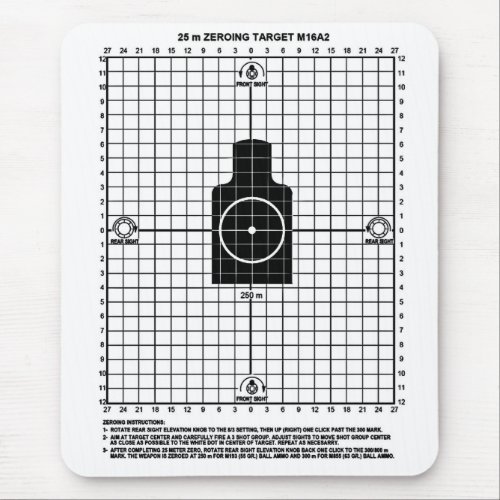 Retro Military Weapons  M_16 Shooting Target Mouse Pad