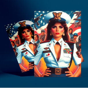 Retro Military Woman Postcard