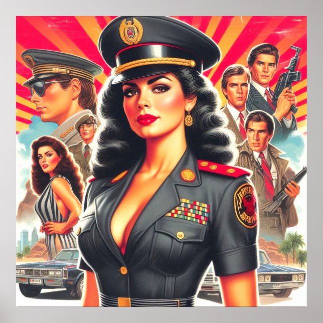 Retro Military Woman Poster (Front)