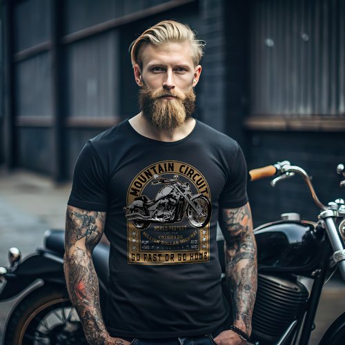 Retro Million Dollar Highway Motorcycle T_Shirt