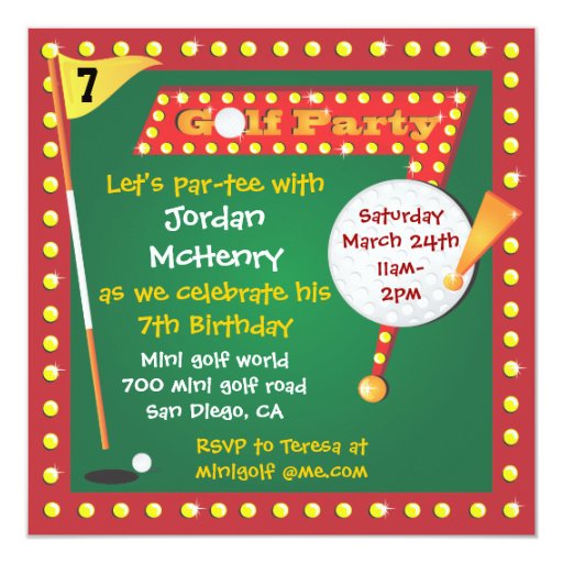 Mini Golf Party Invitations 5