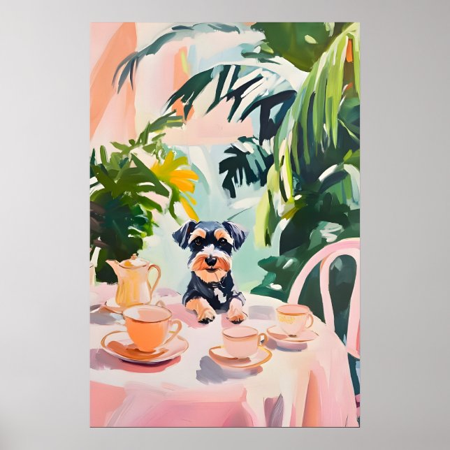 Retro Miniature Schnauzer Poster, Miniature Poster (Front)