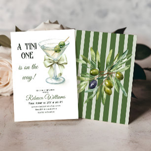 Retro Minimalist A Tini One Martini Baby Shower Invitation