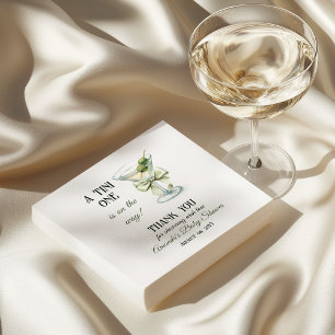 Retro Minimalist A Tini One Martini Baby Shower Napkins