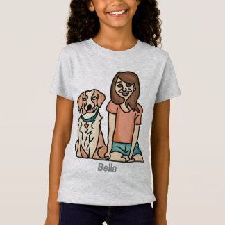 Retro minimalist amazing friendship of dog & kid T-Shirt