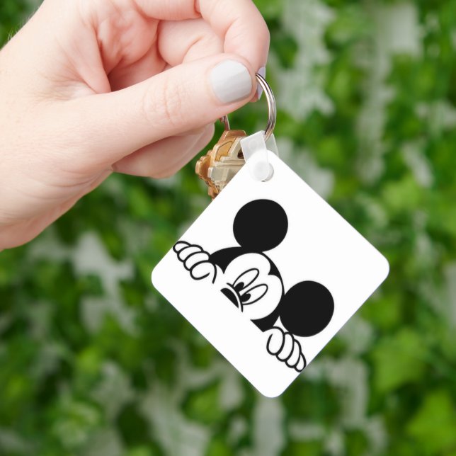 Retro Minimalist Animated Character Peeking  Keychain (Hand)