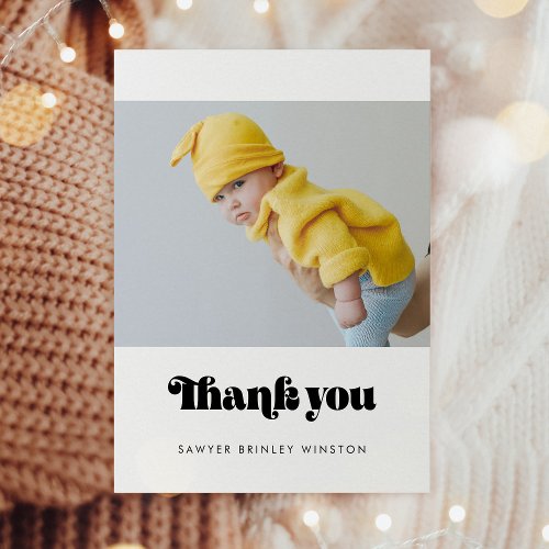 Retro minimalist Baby shower thank you Postcard