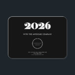 Retro minimalist Black Calendar 2025 corporate Business Card<br><div class="desc">A business card sized 2025 calendar,  to customize with your company info and logo,  perfect as a holiday promotional item.</div>